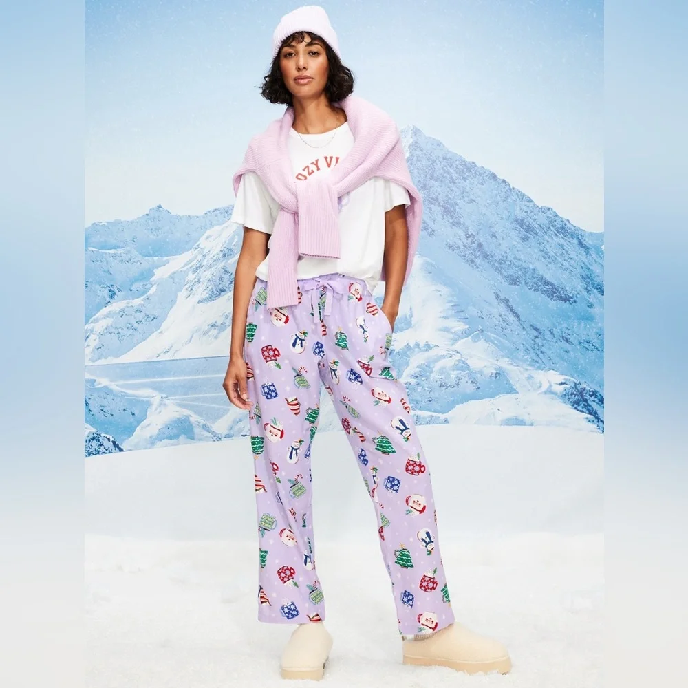 🆕 Old Navy Women's Mid-Rise Flannel Pajama Bottoms PJ Sleep Pants L 12-14